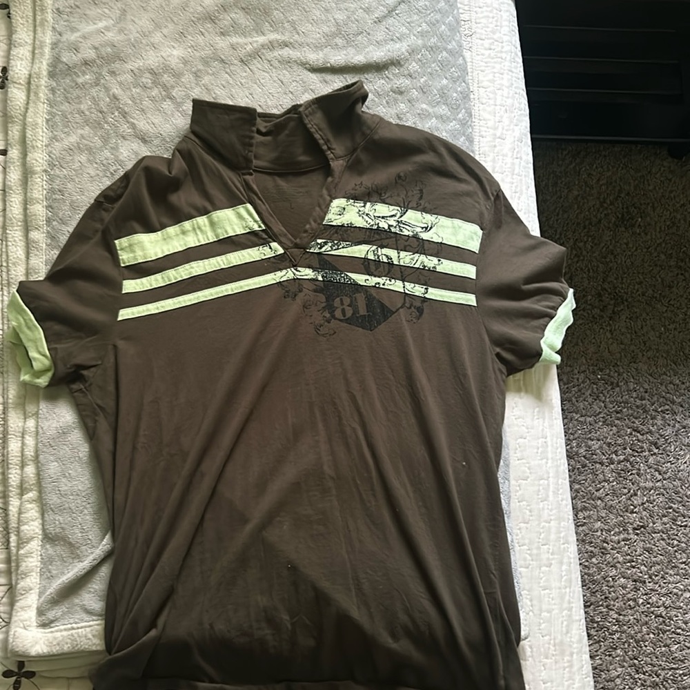 Green and Brownish Guess company shirt